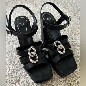 Zara Strappy Platform Heel Sandals